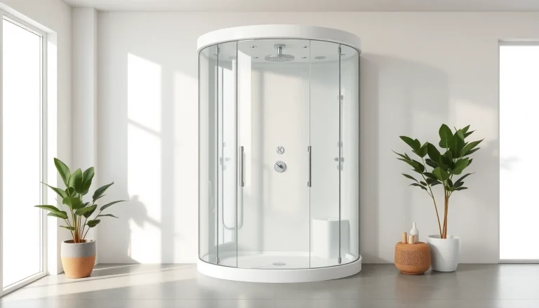 Erleben Sie die elegante sonni Duschkabine in einem modernen Badezimmer mit natürlichem Licht und stilvollem Design.