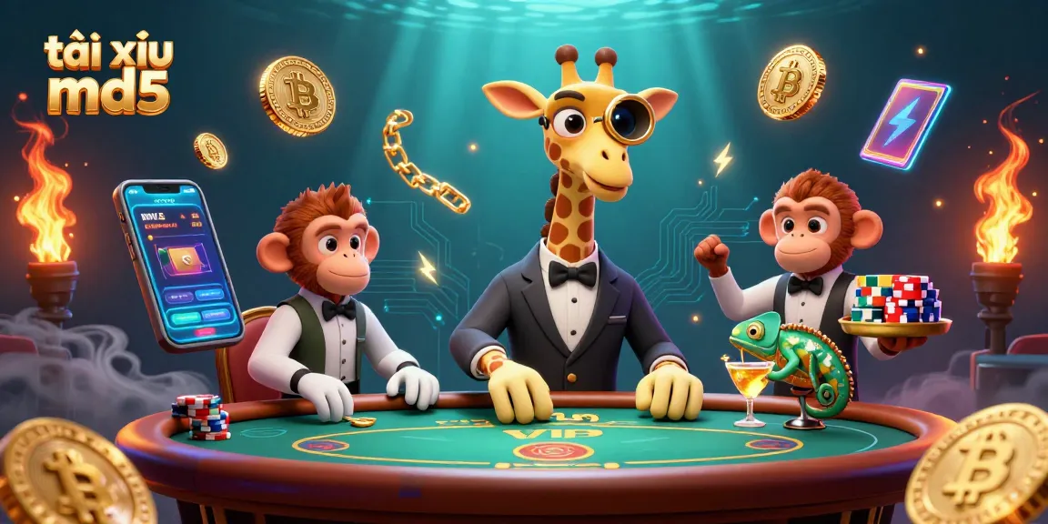 Engage in exciting tài xỉu md5 gameplay with vibrant characters and stunning casino elements.