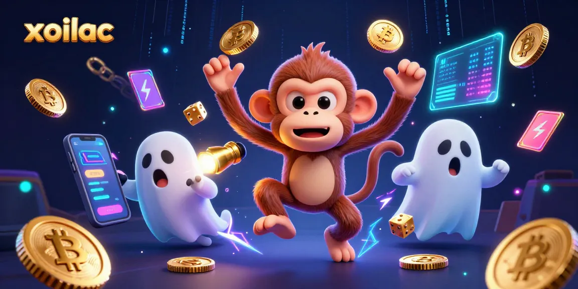 Watch the mischievous poltergeist monkey juggle treasures at Xoilac's lively casino scene.
