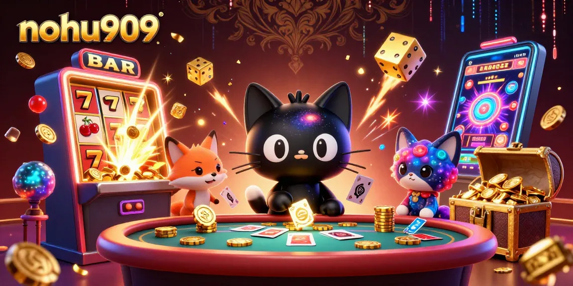 Experience thrilling wins with nohu909 at a cosmic casino featuring vibrant characters and exciting game elements.