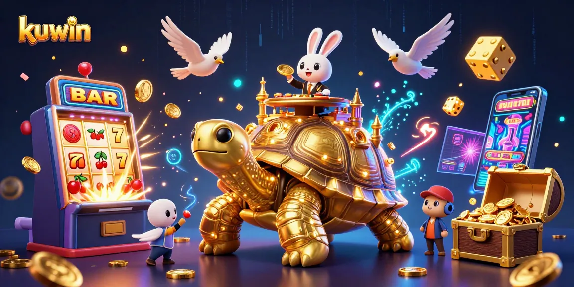 Play exciting games at kuwin with golden coins and vibrant casino elements.