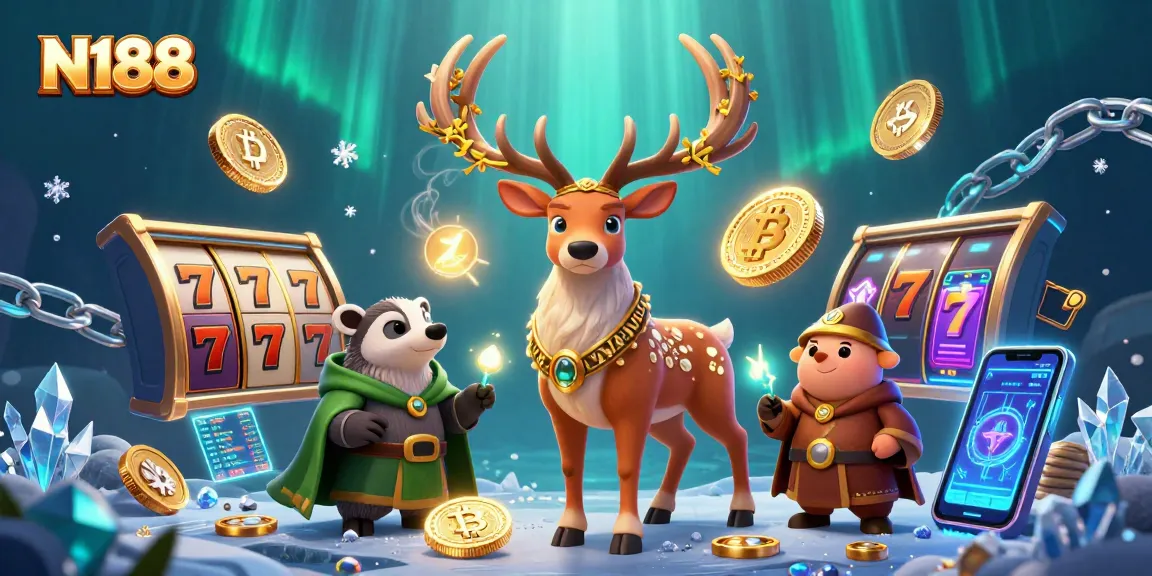 N188 showcases vibrant 3D casino elements and characters in an enchanting online gambling scene.