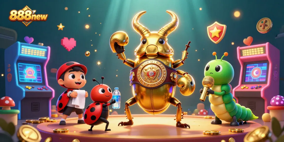 Engage in exciting gaming battles at 888new with vibrant 3D illustrations showcasing unique characters and elements.