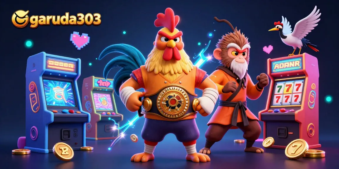 Experience excitement at garuda303 with dynamic slot game action featuring vibrant characters and glowing gaming elements.