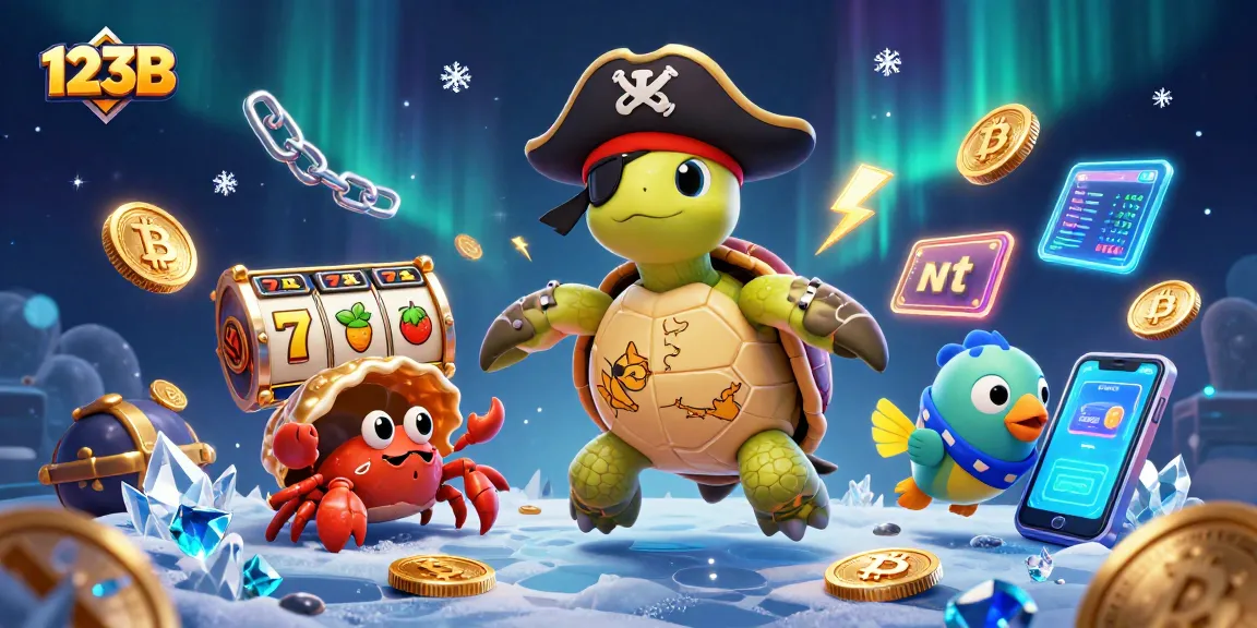 Spin the reels for big wins with 123B in this vibrant casino-themed illustration!