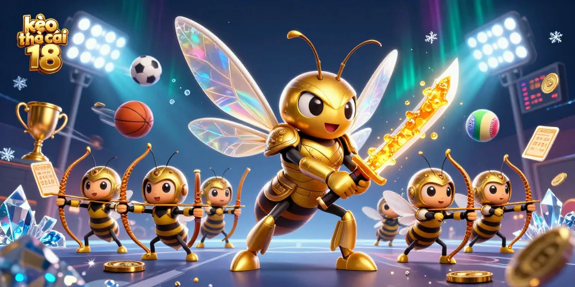 Place bets safely with kèo nhà cái 18 as golden hornet warriors battle in a sports arena.