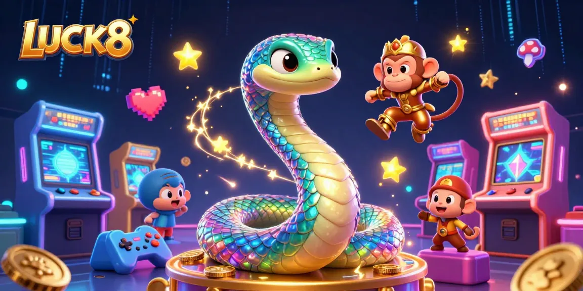 LUCK8 brings exciting moments with a vibrant illustration featuring a magical rainbow serpent and monkey king.