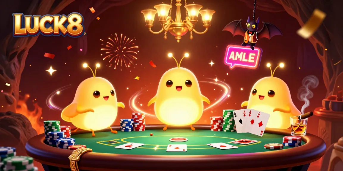 Join the excitement at LUCK8 as glowworms light up the casino's action-filled poker game.