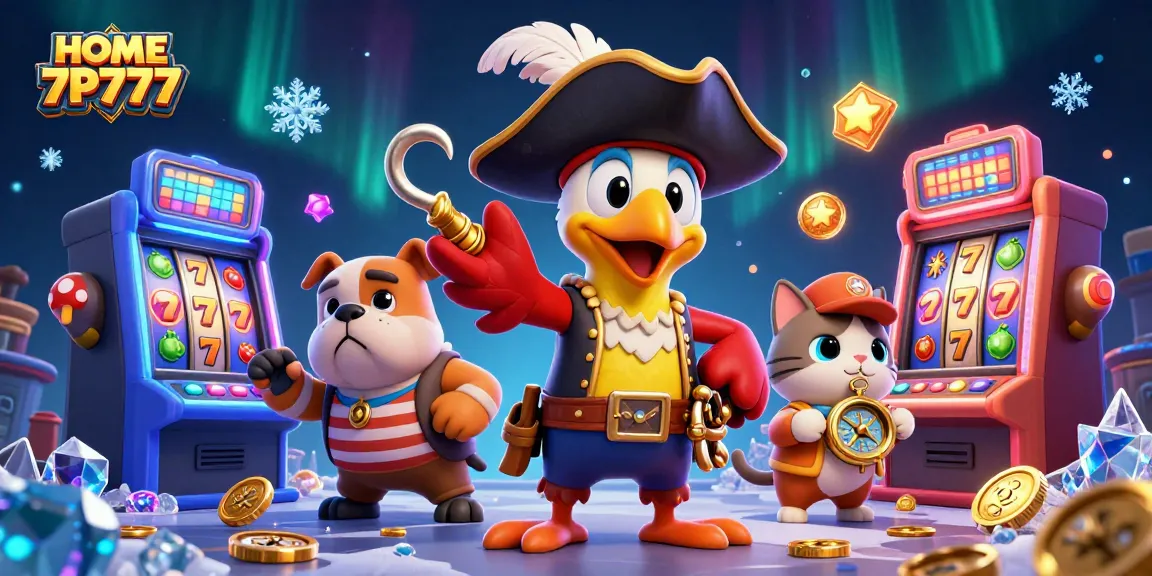 Engage with exciting slots at HOME 7P777 featuring pirate characters and vibrant game elements.