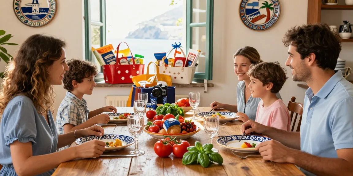 Deruta Ceramics beautifully displayed on rustic dining table during Italian family meal.