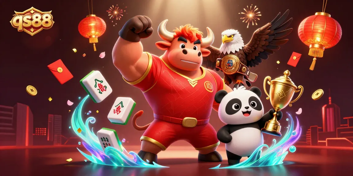 Experience the excitement of qs88 with vibrant characters celebrating wins in a dynamic casino scene.