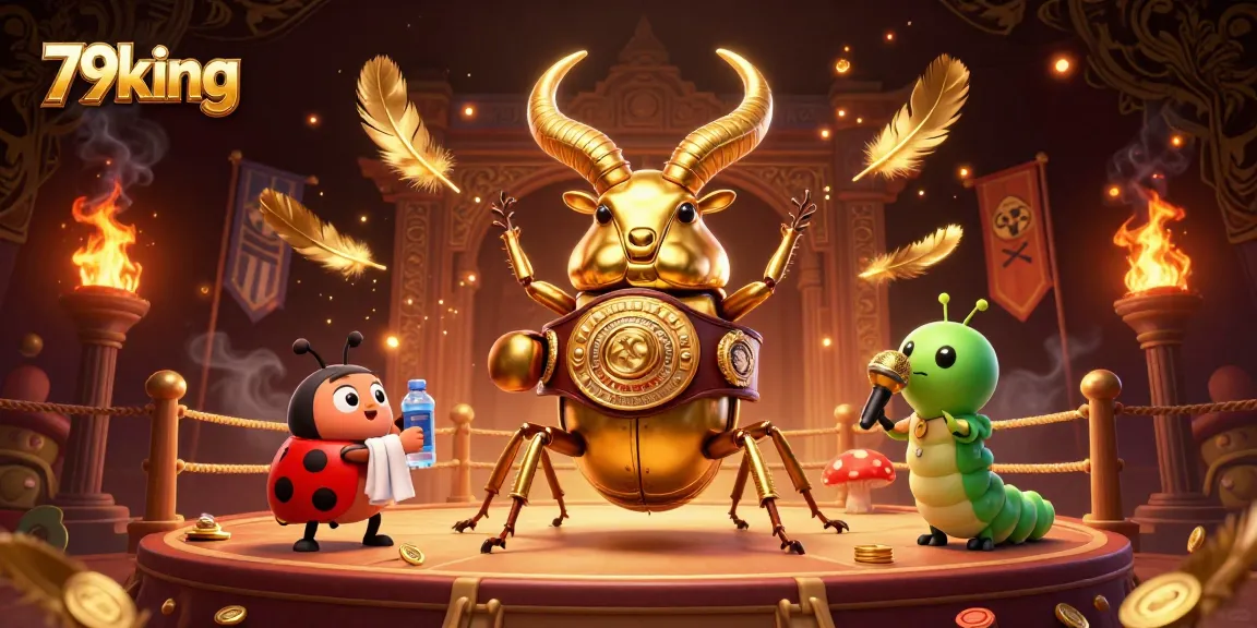 Engage in thrilling gameplay at 79king with a giant golden stag beetle in a dynamic betting arena.