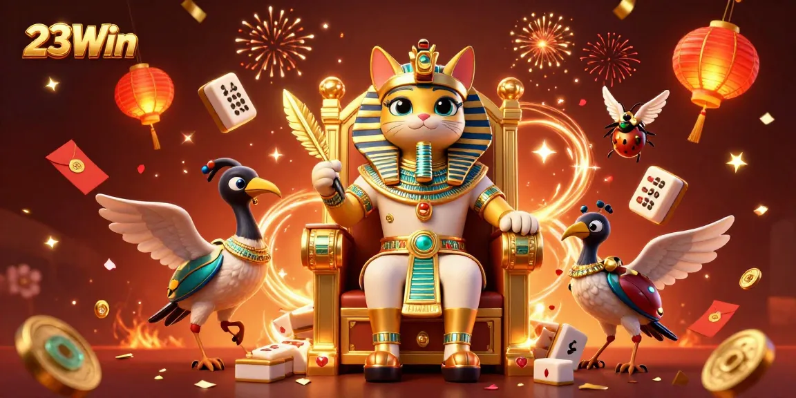 Experience thrilling gameplay at 23Win with an enchanting 3D casino celebration scene.