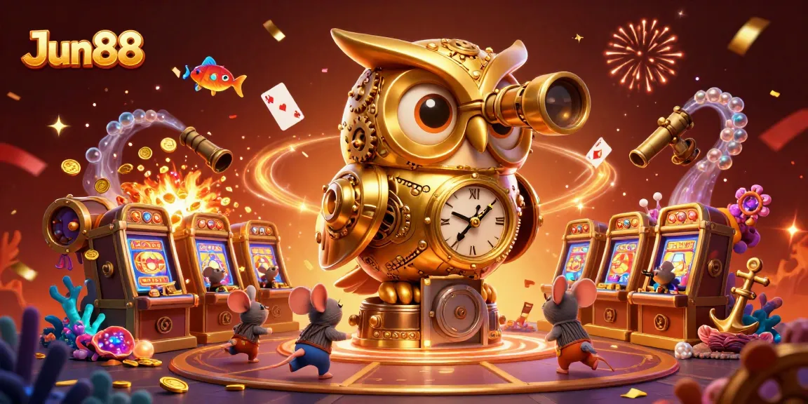 Experience thrilling gaming with Jun88 featuring an energetic casino scene filled with excitement and vibrant elements.