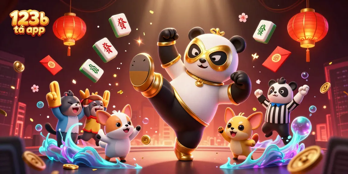 Engage in thrilling gameplay with the 123b tải app featuring animated characters and festive casino elements.