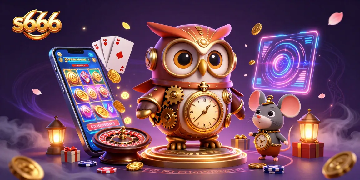 Spin slot reels and win big with s666 in a vibrant casino-themed illustration.