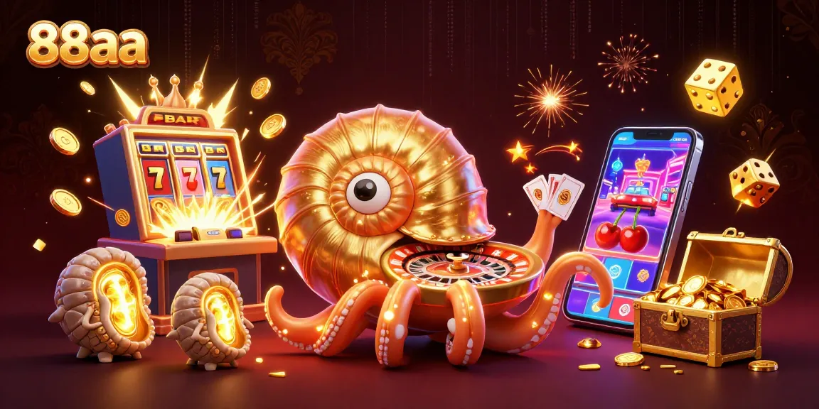 Experience exciting gameplay at 88aa with a vibrant 3D casino illustration featuring engaging characters and elements.