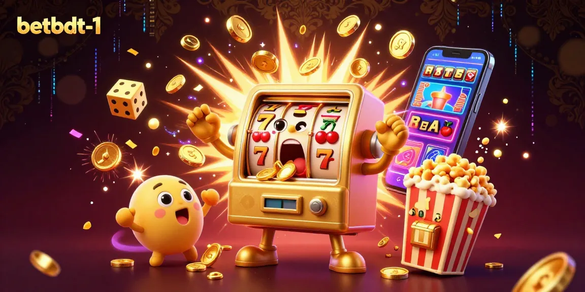 Experience the excitement of betbdt-1 as slot machines celebrate a jackpot with cascading coins.