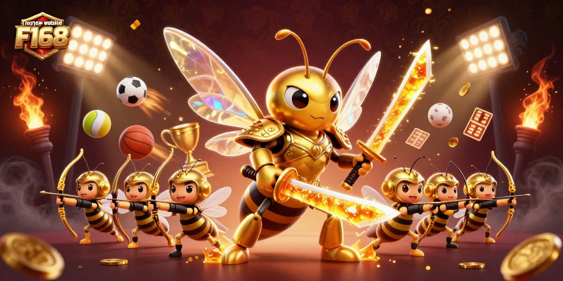 Engage in exciting bets and wins when you Truy cập website F168, featuring vibrant gambling scenes with golden elements and sports.