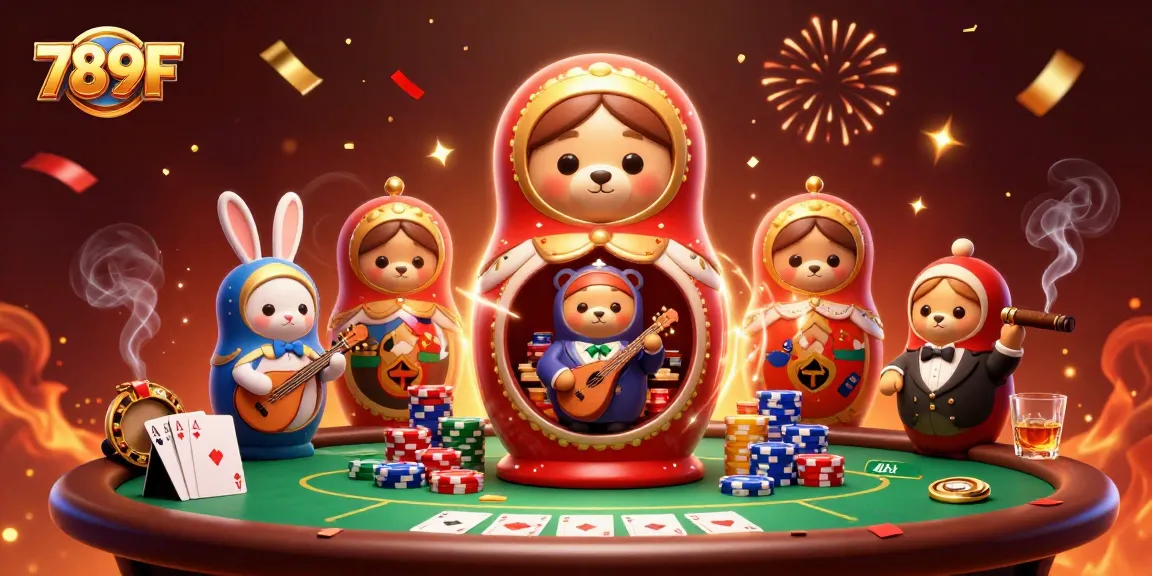 Experience thrilling moments with 789F in a vibrant 3D cartoon casino environment.