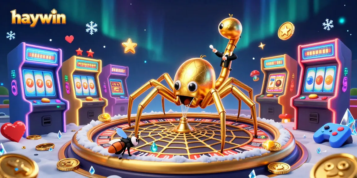 Experience the thrills of haywin with vibrant gambling characters and a dynamic casino illustration.