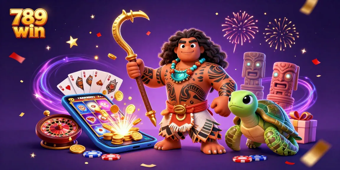 Experience thrilling gaming adventures with 789 win's vibrant 3D casino illustration