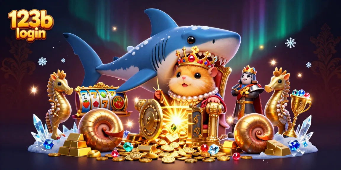 Experience the excitement of winning at 123b login with golden treasures and animated slot elements.