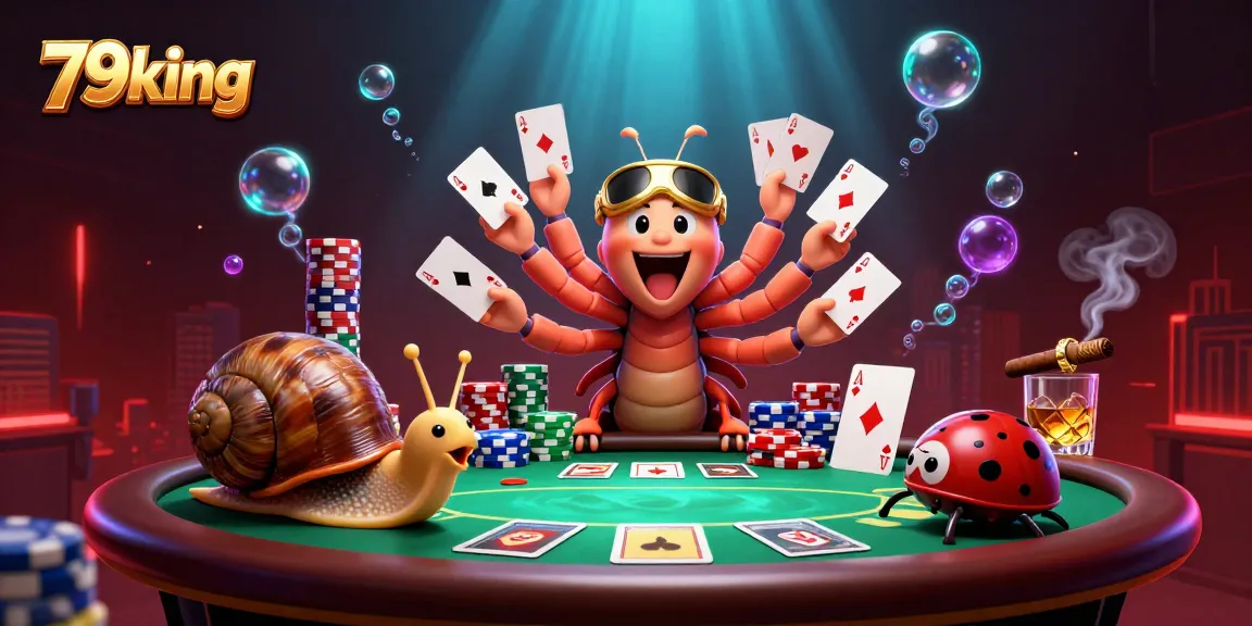 Engage with 79king's thrilling casino experience featuring a unique millipede dealer and vibrant game elements.
