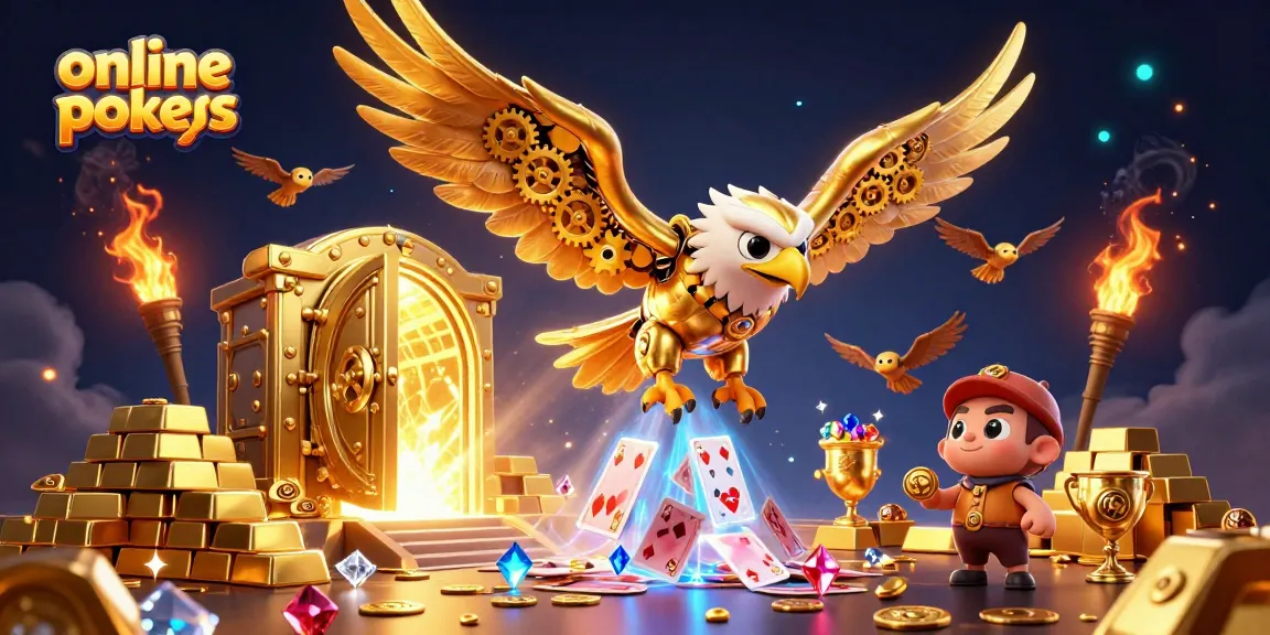 Experience thrilling online pokies with dynamic slots and dazzling treasures in this 3D illustration.