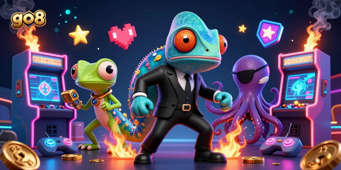 Engage with go8's colorful casino experience featuring cartoon characters and dynamic gaming elements.