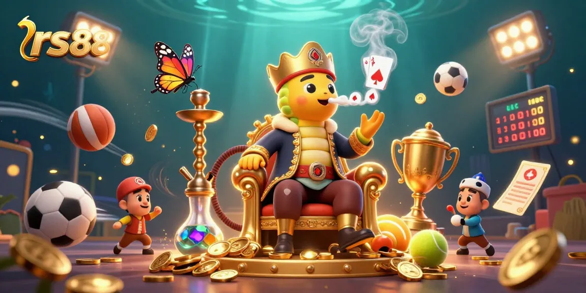 Experience fun at RS88 with a vibrant 3D cartoon scene showcasing sports betting excitement.