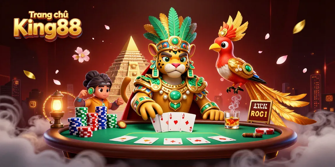 Experience the excitement of Trang chủ King88 through a vibrant 3D casino scene.