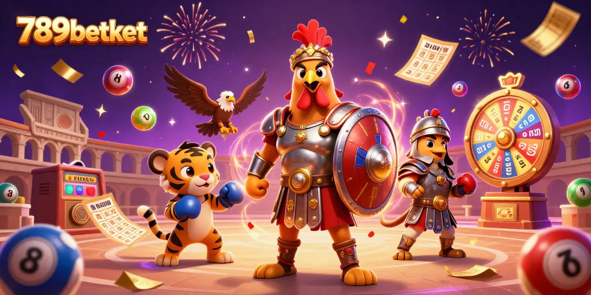 Engage in thrilling action with 789betket's dynamic 3D cartoon casino scene featuring vibrant games.