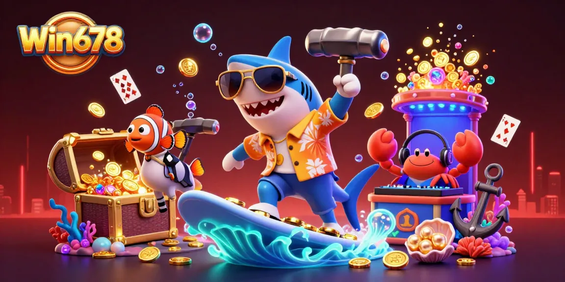 Engage in thrilling ocean adventures with Win678's underwater casino experience featuring vibrant characters and exciting game elements.