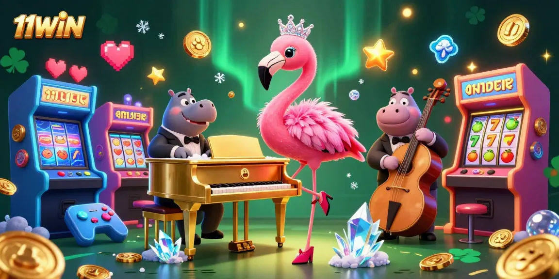 Engage with 11WIN’s vibrant casino scene featuring flamboyant characters and dynamic gaming elements.