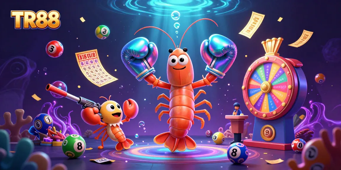 Win big with TR88 at the vibrant lottery game scene featuring animated ocean characters.