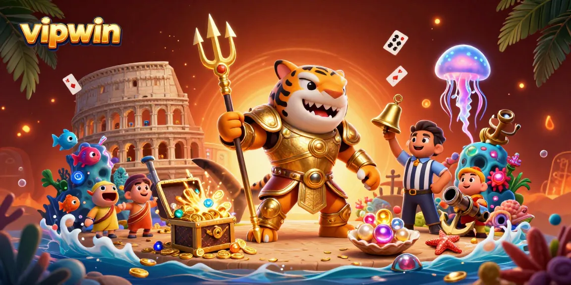 Experience the excitement at vipwin with vibrant underwater casino action featuring a majestic shark and dynamic gaming elements.