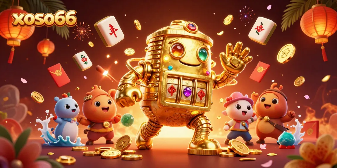 xoso66 offers thrilling lottery chances with an exciting 3D illustration featuring vibrant casino elements.