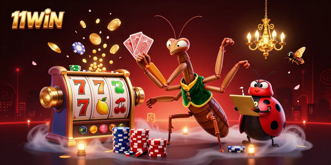 Experience thrilling gameplay at 11WIN with a vibrant 3D casino scene featuring iconic symbols and characters.